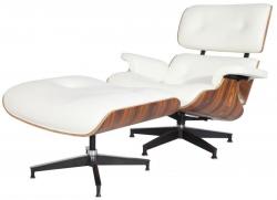 Кресло Eames Style Lounge белая кожа