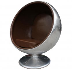 Кресло Ball Aviator коричневая экокожа кожа