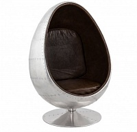 Кресло Egg Oval Aviator коричневая экокожа