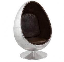 Кресло Egg Oval Aviator коричневая кожа