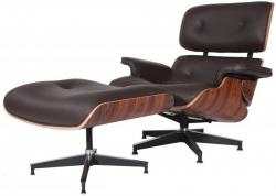 Кресло Eames Style Lounge коричневая кожа