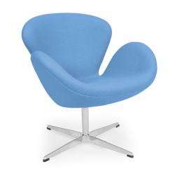 Кресло Swan голубая ткань