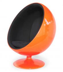 Кресло Ball chair оранжевый с черной тканью