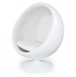Кресло Ball chair белое с белой тканью