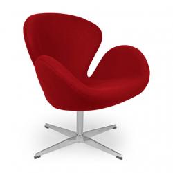 Кресло Swan красная ткань
