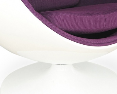 Кресло Ball chair белое с фиолетовой тканью фото в интернет-магазине Fabiero