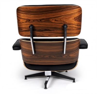 Кресло Eames Style Lounge черная кожа фото в интернет-магазине Fabiero