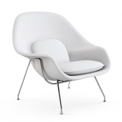 Кресло Womb белая ткань фото в интернет-магазине Fabiero