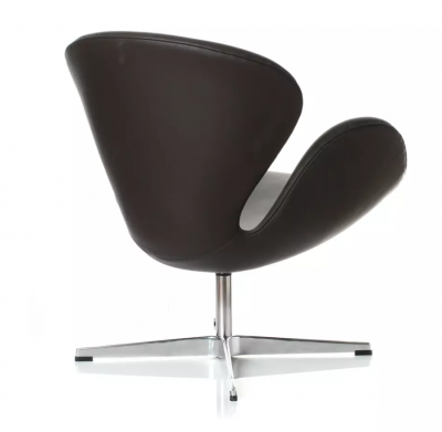 Кресло Swan черная кожа фото в интернет-магазине Fabiero