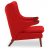 Кресло Papa Bear красная ткань фото в интернет-магазине Fabiero
