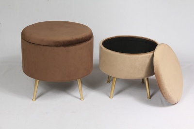 Набор из двух пуфиков Stockholm коричневого и светло-коричневого цвета фото в интернет-магазине Fabiero