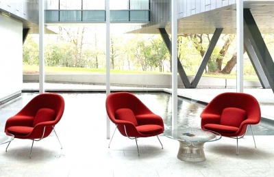 Кресло Womb красная ткань фото в интернет-магазине Fabiero