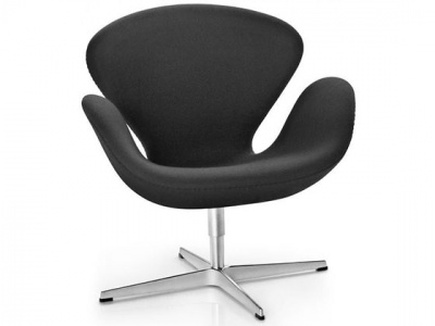 Кресло Swan черная ткань фото в интернет-магазине Fabiero