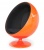 Кресло Ball chair оранжевый с черной тканью фото в интернет-магазине Fabiero