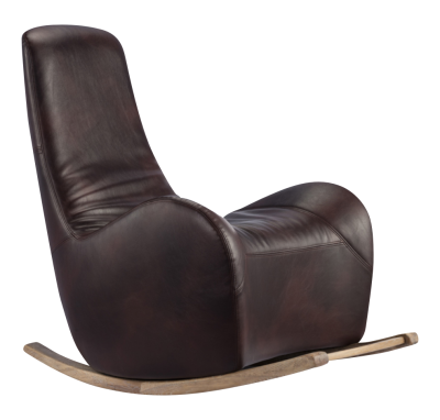 Кресло-качалка Baltimore коричневая кожа фото в интернет-магазине Fabiero