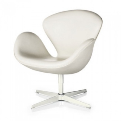 Кресло Swan белая кожа фото в интернет-магазине Fabiero