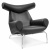 Кресло Ox Lounge черная экокожа фото в интернет-магазине Fabiero