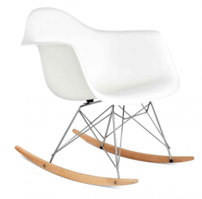 Кресло-качалка Eames RAR белое фото в интернет-магазине Fabiero