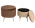 Набор из двух пуфиков Stockholm коричневого и светло-коричневого цвета фото в интернет-магазине Fabiero