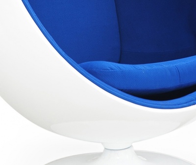 Кресло Ball chair белое с синей тканью фото в интернет-магазине Fabiero