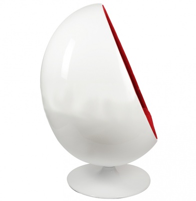 Кресло Egg Oval белое с голубой тканью фото в интернет-магазине Fabiero