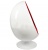Кресло Egg Oval белое с голубой тканью фото в интернет-магазине Fabiero