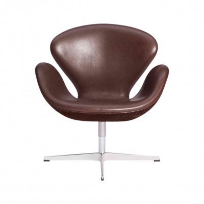 Кресло Swan коричневая кожа фото в интернет-магазине Fabiero
