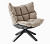 Кресло Husk черное с бежевой подушкой