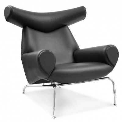 Кресло Ox Lounge бежевая кожа фото в интернет-магазине Fabiero
