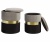 Набор из двух пуфиков New-York серо-черного цвета фото в интернет-магазине Fabiero