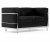 Диван Le Corbusier LC2 двухместный черная экокожа фото в интернет-магазине Fabiero