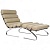 Кресло Sinus Lounge chair style с оттоманкой бежевая кожа