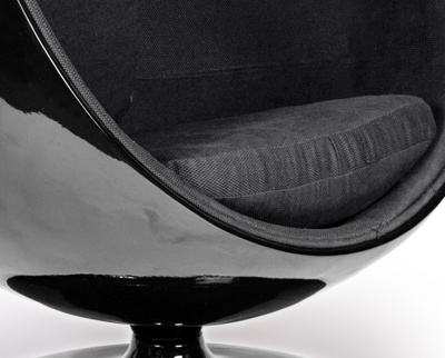Кресло Ball chair черный с черной тканью фото в интернет-магазине Fabiero