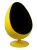 Кресло Egg Oval желтое с черной тканью фото в интернет-магазине Fabiero