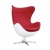 Кресло Egg Fiberglass белое с красной тканью фото в интернет-магазине Fabiero